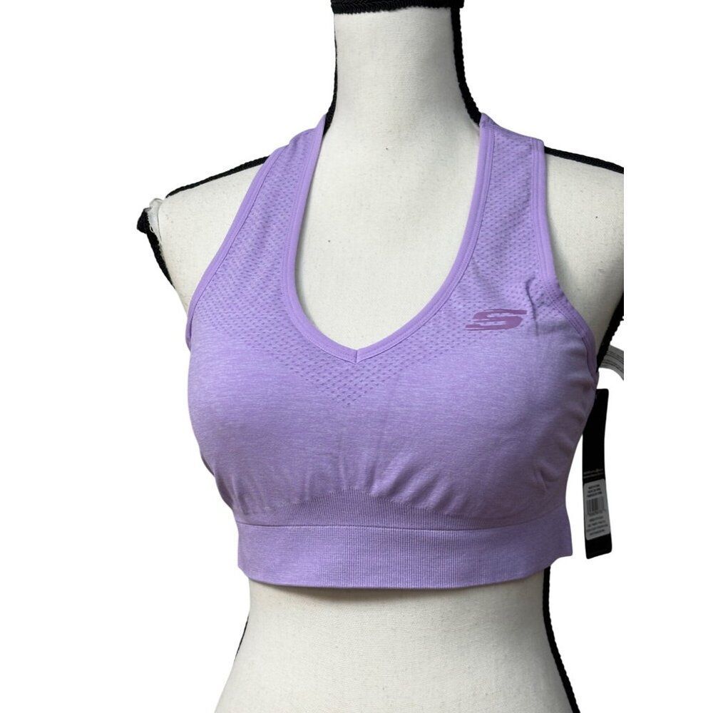 Skechers Sport Racerback Seamless Sports Bra, Lilac, Sz. XL